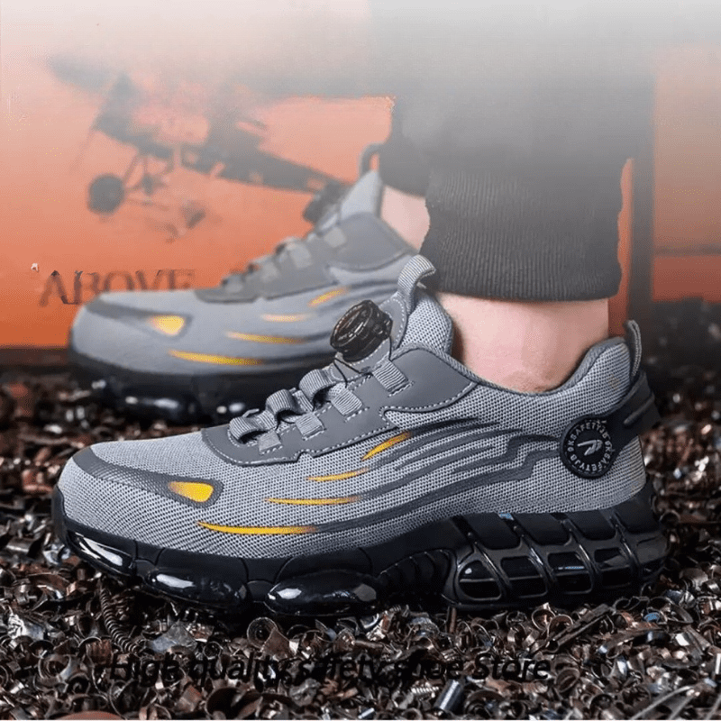 Henner Z90 Scarpe di sicurezza ultraleggere e resistenti all'usura con fibbia rotante a punta d'acciaio